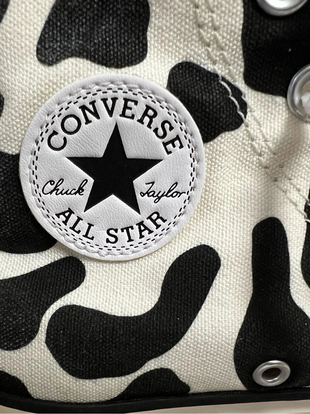 Converse High Top Sneakers - Black & White Cow Pattern